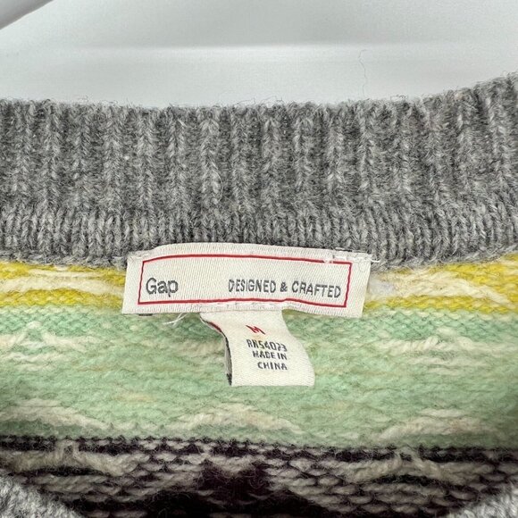 Vintage Gap Fair Isle Lamb's Wool Blend Crewneck Sweater Women's Medium - Picture 2 of 4